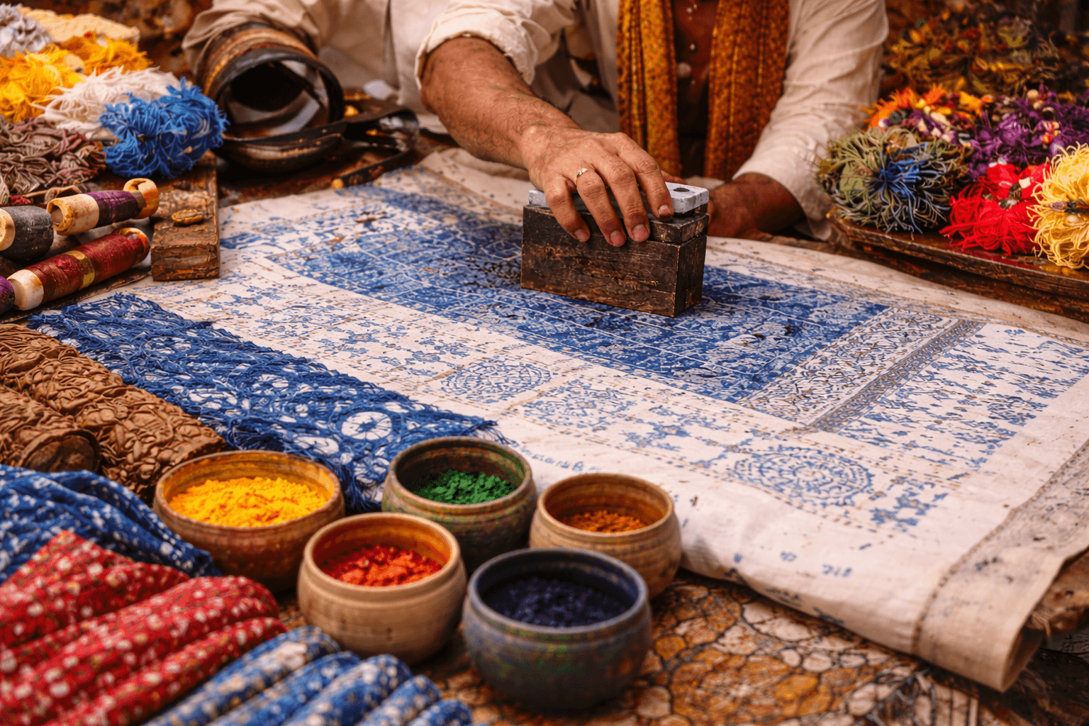 Traditional Indian artisan crafting beautiful handmade items