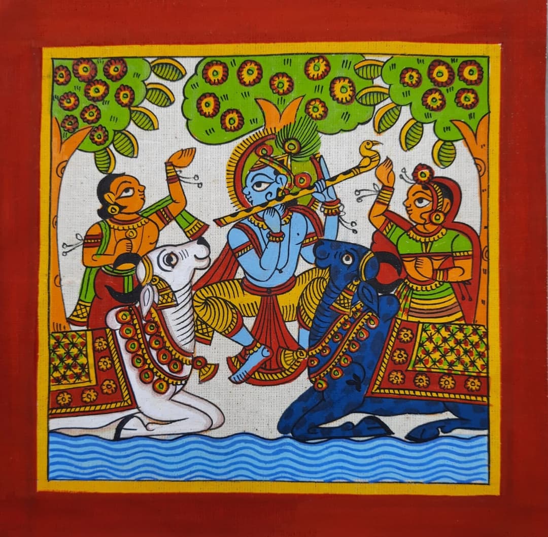 Phad Painting - Traditional narrative scroll painting from Rajasthan